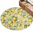 thumbnail image 2 of Round Area Rugs 4Ft, Yellow Lemons Non-Slip Washable Circle Rugs Carpet, Summer Botanical Checkered Pastoral Indoor Outdoor Rug Floor Mats Throw Runner for Bedroom Living Room Bathroom, 2 of 8
