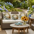 thumbnail image 6 of Outdoor Pillow Cover Blue Yellow Sunflower Set of 2 Waterproof Throw Pillowcases Retro Wreath Decorative Patio Furniture Pillows for Couch Garden Indoor & Outdoor Use, 6 of 9
