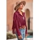 thumbnail image 3 of Chaqueta PRETTYGARDEN de gamuza sintética color vino con flecos XXL, 3 of 9