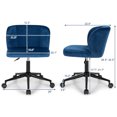 thumbnail image 4 of Costway Velvet Home Office Leisure Vanity Chair Armless Adjustable Swivel Blue, 4 of 10
