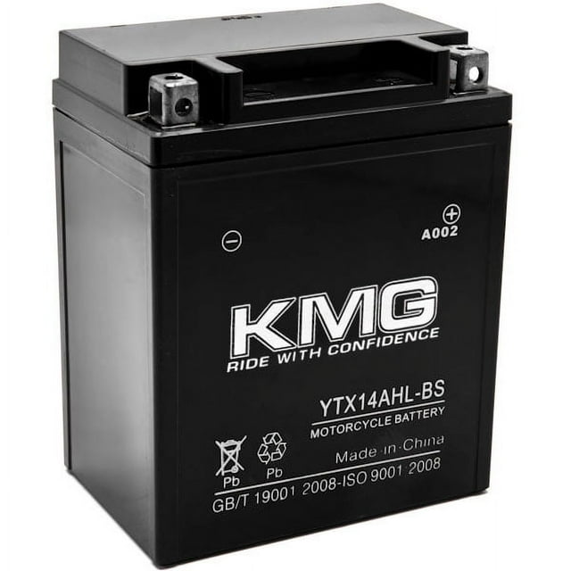 KMG YTX14AHL-BS Batterie Compatible avec les Modèles de Démarrage Électrique Royal Enfield 350 2000-2003, Scellée, Sans Entretien, Batterie 12V Haute Performance, Remplacement SMF OEM, Moto, ATV, Motoneige