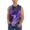 thumbnail image 1 of Balery Purple Pattern White Tiger Camisetas sin mangas para hombre, absorbe la humedad y protege contra el mal olor.-Medium, 1 of 7