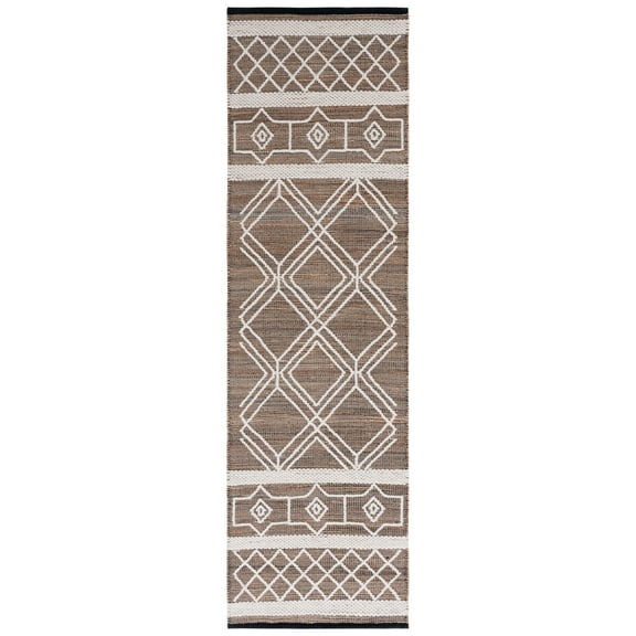 SAFAVIEH Natural Fiber Lucinda Geometric Runner Rug, Natural/Ivory, 2'3" x 8'