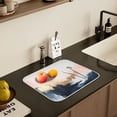 thumbnail image 5 of Yayeee Dish Drying Mat for Kitchen Counter 18" x 24" Microfiber Super Absorbent Coffee Decorative Pad, Abstract Landscape, 5 of 9