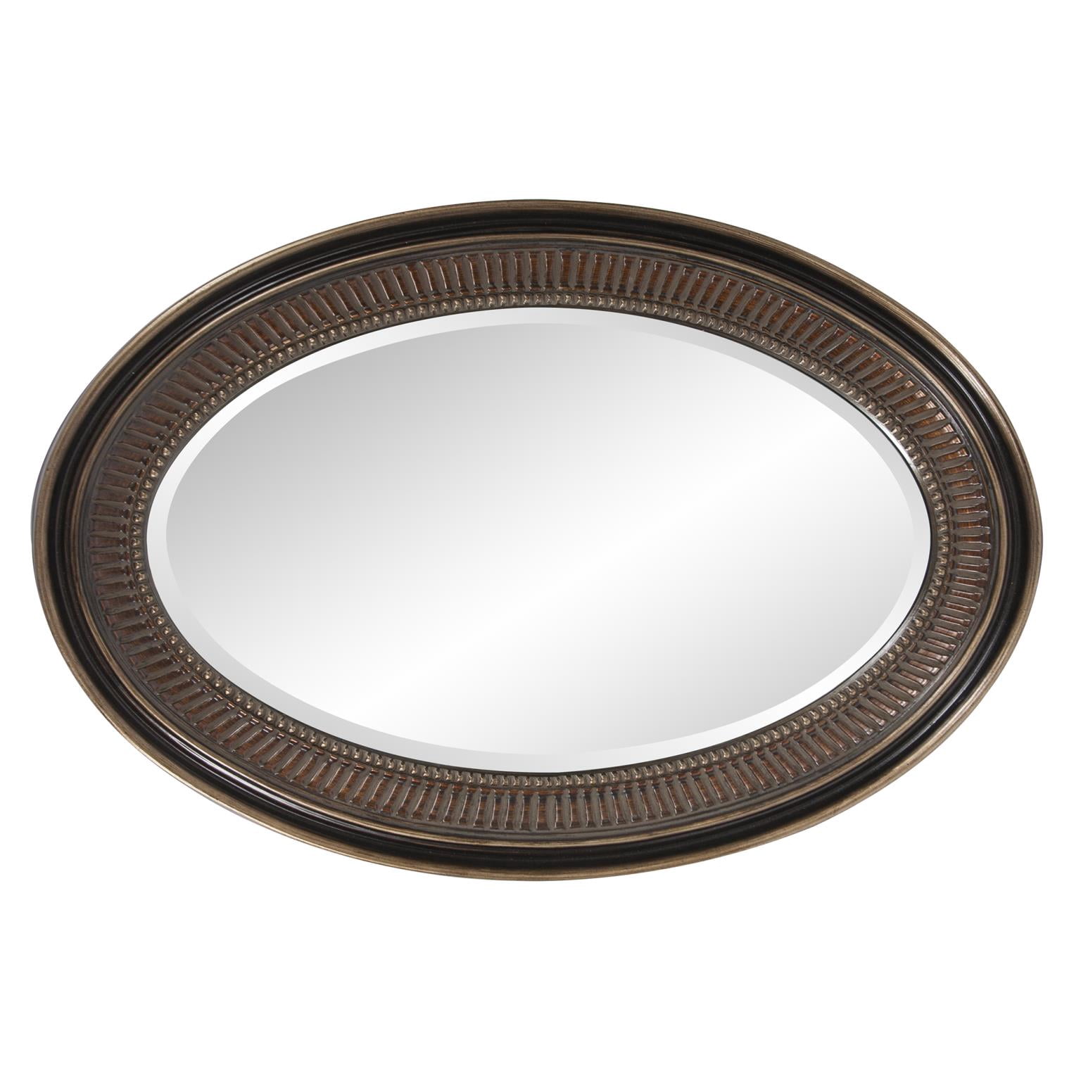 Tyler Dillon Bronze Ribbed Oval Framed Wall Mirror