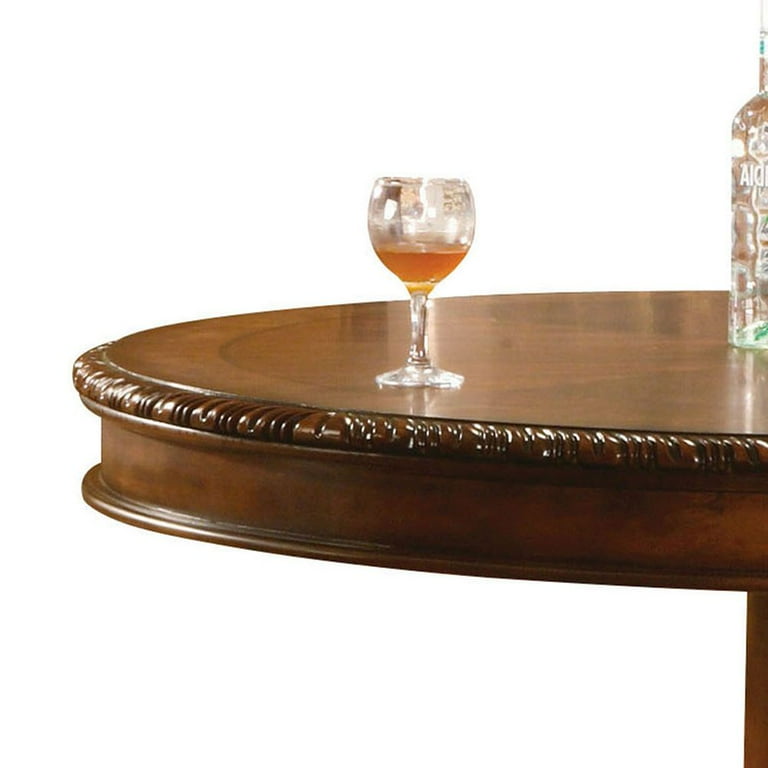 Acme Furniture Chateau De Ville Counter Height Table - Round Pedestal Dining Table In Cherry Finish