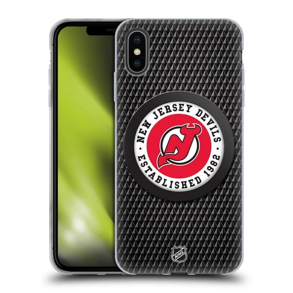 Head Case Designs Officially Licensed NHL New Jersey Devils Puck Texture Soft Gel Case Compatible with Apple iPhone XS Max