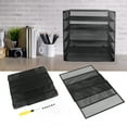 thumbnail image 1 of Organizador de Archivos de Papel, Grid Negro de Gran Capacidad Mesh EnsamblAJe Organizador simple de metal de guardia simple para revistas para documents para periódicos, 1 of 7