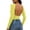 Yellow, variant on cocolona Womens Summer Backless Tops Crew Neck Long Sleeve Crop Slim Fit Shirts Going Out Casual Solid Color Blouses