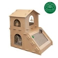 thumbnail image 5 of Furhaven Townhouse Multi-Level Cat Scratcher Hideout w/ Catnip - Cardboard Brown, One Size Townhouse Playground One Size Corrugated Scratcher, 5 of 8