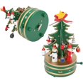 thumbnail image 3 of Caja de música navideña, caja de música de madera, accesorios giratorios para decoración de árboles de Navidad (verde) Rojo Verde Cocina, Decoración y Otros, 3 of 5