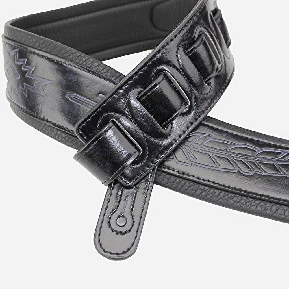 Walker & Williams GB-136 Black Feather Padded Guitar Strap