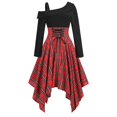 thumbnail image 2 of Pompotops Robe Rétro à Manches Longues Col Rond Taille Haute Style Gothique en Solde, 2 of 4