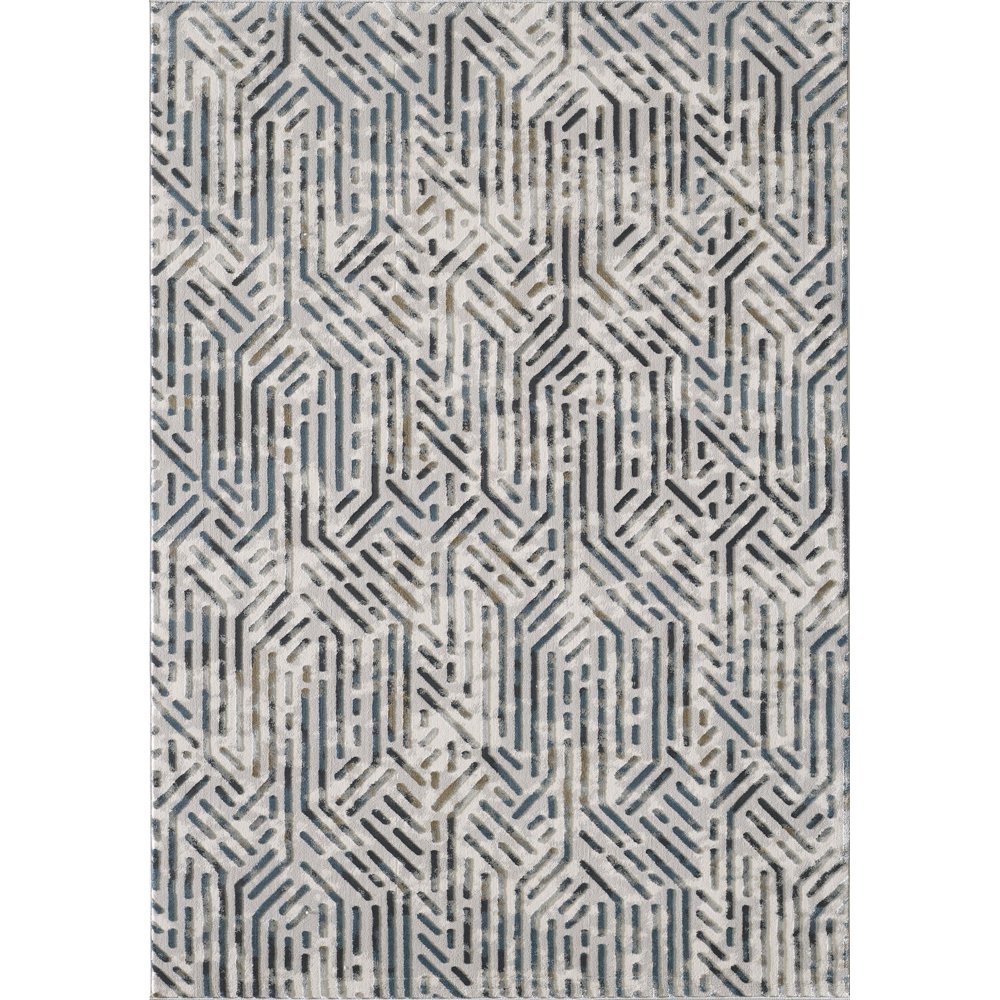 Abani Geometric Pattern Modern Large Area Rug 8x10, 5x7, 4x6, Grey