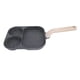 thumbnail image 1 of 3 Section Non-Stick Flat Bottom Egg Pan with Heat Resistant Handle for Steak and Omelette, Plain Black Bottom, 1 of 4