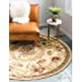 thumbnail image 3 of Unique Loom Tapis Motif Médaillon Versailles 8' x 8' Rond Ivoire/tan, 3 of 10