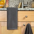 thumbnail image 2 of Hometex 100% Cotton Hand Towels, Textured Gray and White, 16" x 27, 2 of 3
