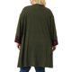 thumbnail image 3 of Cárdigan midi boho de mujer plus size Agnes Orinda de otoño, abierto por delante, color verde ejército, talla 2X, 3 of 6
