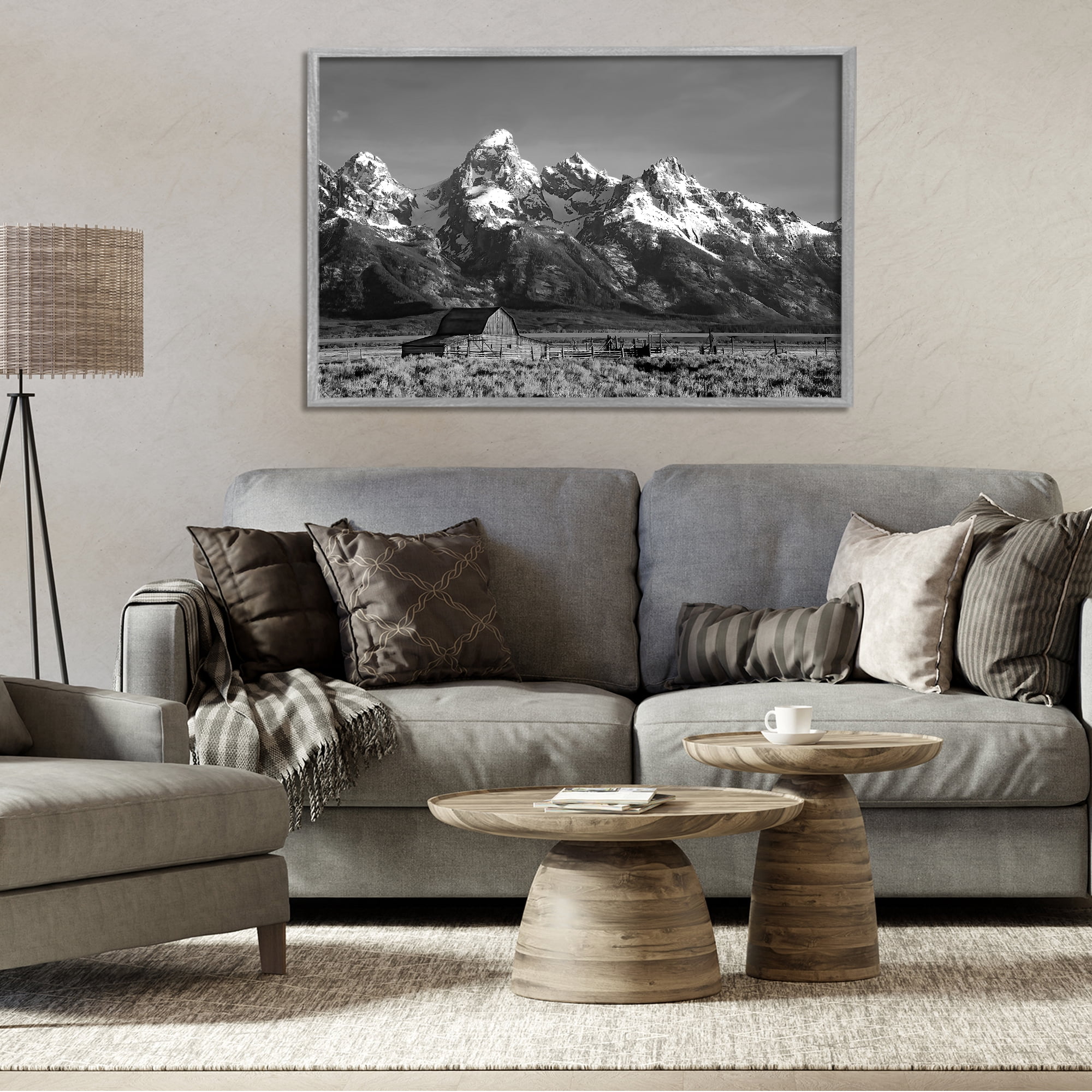 Stupell Industries John Moulton Barn Landscape Gray Framed Giclee Art, design by Steve Toole