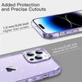 thumbnail image 3 of JETech Glitter Case for iPhone 14 Pro Max 6.7-Inch, Bling Sparkle Shockproof Phone Bumper Cover, Cute Sparkly for Women and Girls (Light Purple), 3 of 7