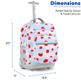 thumbnail image 6 of J World Unisex Sundance 20" Rolling Backpack With Laptop Sleeve For School And Travel, Floating Apple, 6 of 7