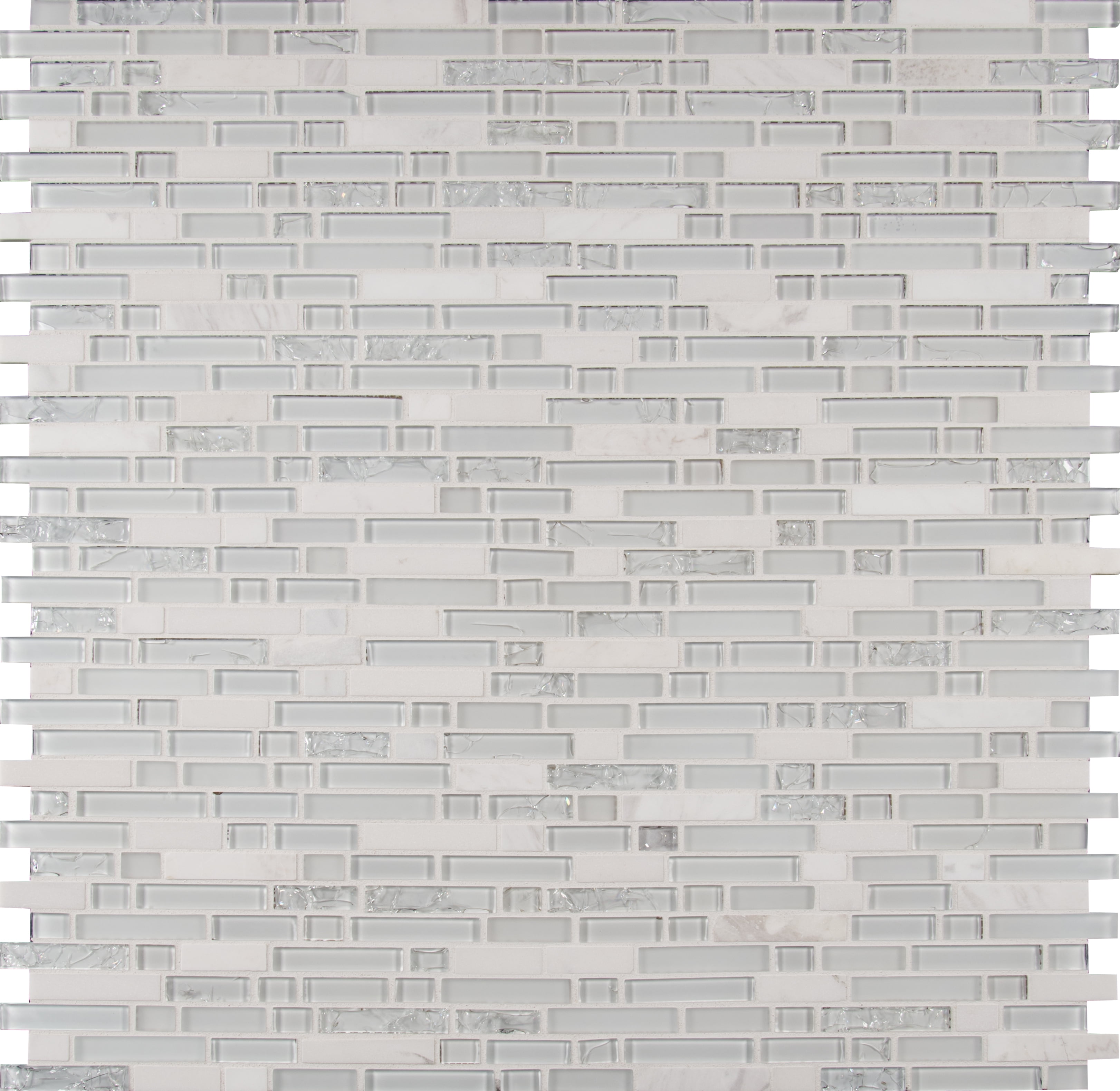 Delano Blanco 12 in. x 12 in. x 6 mm Glass Stone Mesh-Mounted Mosaic Tile (14.7 sq. ft. / case)