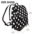 thumbnail image 2 of Sikiie Black and White Polka Dot Women Genuine Leather Backpack Fashion Rucksack Daypack Leather Casual Travel Backpacks for Women, 2 of 4