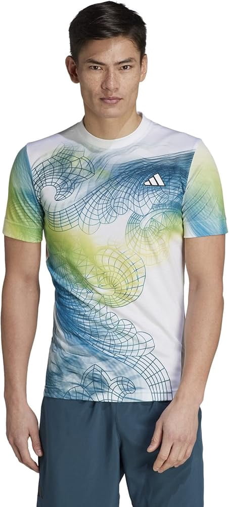 Adidas Mens Tennis US Series Printed Freelift T-Shirt Large