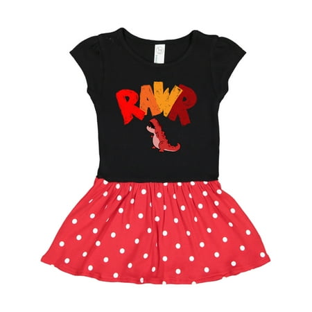 

Inktastic Lil Red Tyrannosaurus Rawr Gift Toddler Girl Dress