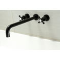 thumbnail image 2 of Kingston Brass KS8040BX Metropolitan Two-Handle 3-Hole Wall Mount Roman Tub Faucet in Matte Black, 2 of 6