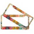 thumbnail image 2 of Colorful Flower Print License Plate Frames 2 PCS Watercolor Flowers Print License Plate Cover Front Plates Frames Car Tag Frame for Us Standard Vehicles 2 Hole Aluminum License Plate Cover, 2 of 6