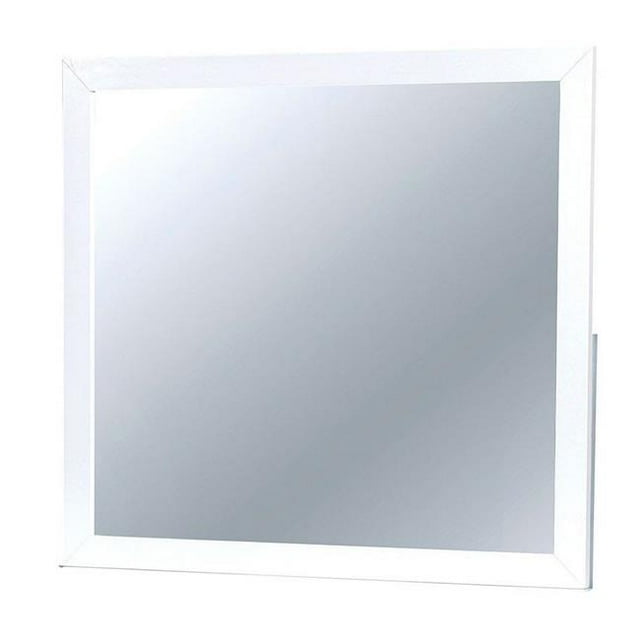 Benzara BM123543 Lennart II White Rectangular Mirror