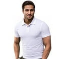 thumbnail image 2 of Men's 100 % Cotton Slim Polo Short Sleeve Shirt, White L, 1 Pack, 2 of 7