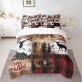 thumbnail image 2 of jejeloiu Wild Deer Elk 7-Piece Bedding Comforter Set,Jungle Animal King Bedding Sets,Brown Red Bed Sheets For Men Women,Microfiber Bedroom Decor Reversible, 2 of 8
