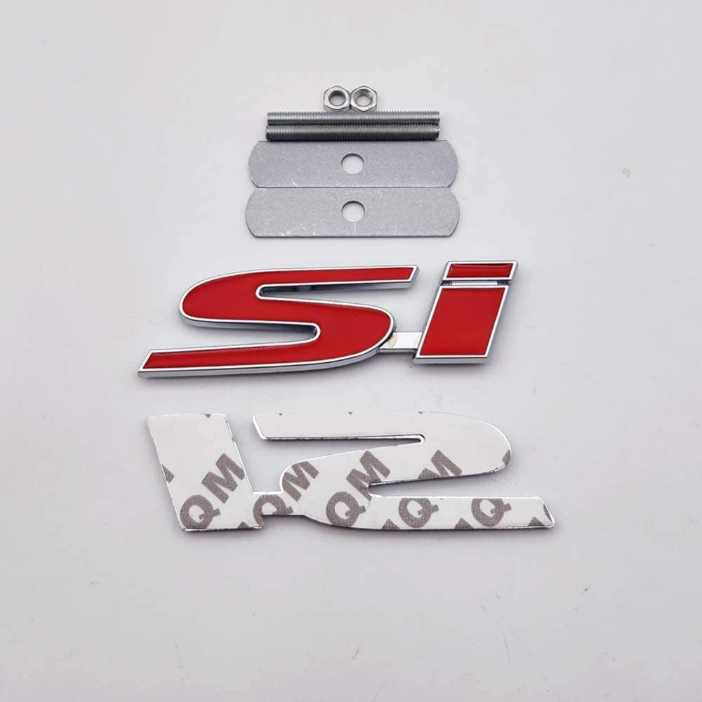 Sticker Decal Badge civic accord Sport Turbo Si Red Metal Front Grille Emblem 
