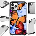thumbnail image 1 of Compatible with iPhone 12 Pro Max Hybrid Fusion Guard Phone Case Cover (Orange Butterfly), 1 of 1
