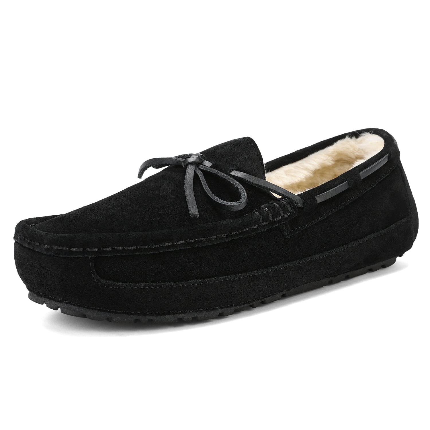 Dream Pairs DREAM PAIRS Sheepskin Mens Suede Shearling Moccasin Toe