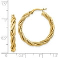 thumbnail image 3 of 14K Yellow Gold Earring Hoop Women'S 28 mm 27 Polished Twisted Earrings, 3 of 3