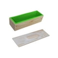 thumbnail image 4 of Jabón rectangular hecho a mano, caja de madera fundida y tapa, barra de jabón flexible Verde, 4 of 9