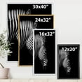 thumbnail image 4 of Designart 'Black and White Portrait of Zebra Head' Farmhouse Framed Canvas Wall Art Print, 4 of 5
