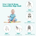 thumbnail image 2 of Pemberly Row Baby High Chair Infant Convertible Chair 5 Point Seat Belt Gray, 2 of 7