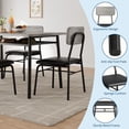 thumbnail image 4 of Garvee Small Dining Table Set for 2, 3-Piece Square Kitchen Table with 2 Upholstered Chairs, Gray, 4 of 8
