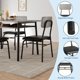 thumbnail image 4 of Mesa de comedor para 2 con estante de almacenamiento, mesa pequeña para cocina con estructura metálica, mesa cuadrada con 2 sillas tapizadas, juego de comedor de 3 piezas para espacios pequeños, 4 of 7