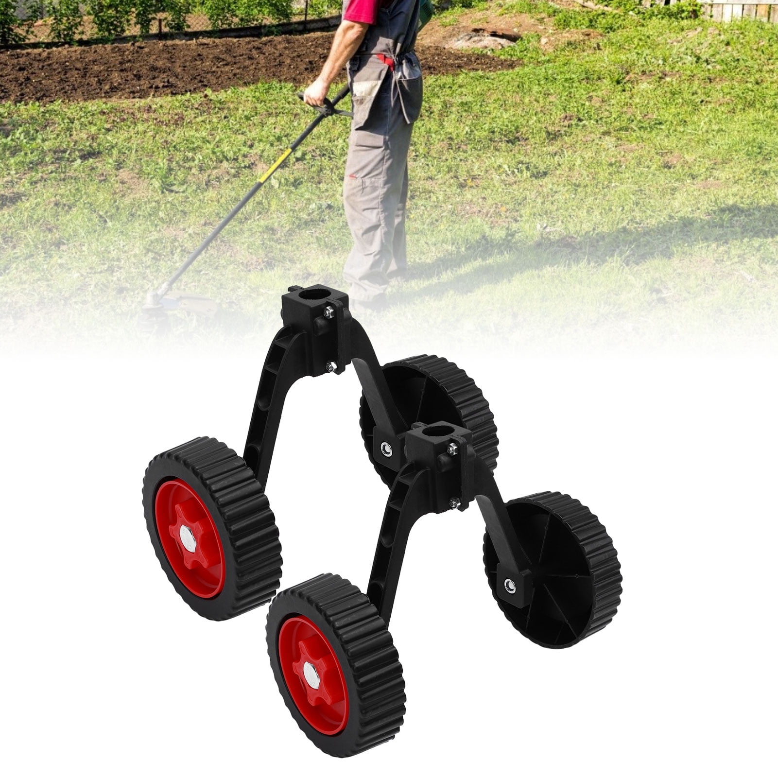 String Trimmer Wheel, Weed Trimmer Wheel Universal Plastic Detachable Stable  for 0.98 To 1.1 Inch Shaft Tube
