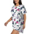 thumbnail image 3 of Womens Pajama Sets With Pocket, Butterfly Dragonfly Plants Lounge Sets Short Sleeve Sleepwear PJ Sets for Women, 3 of 6