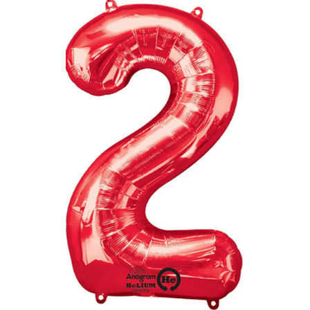 Brava - Red Foil Number 2 Balloon (34 in.)