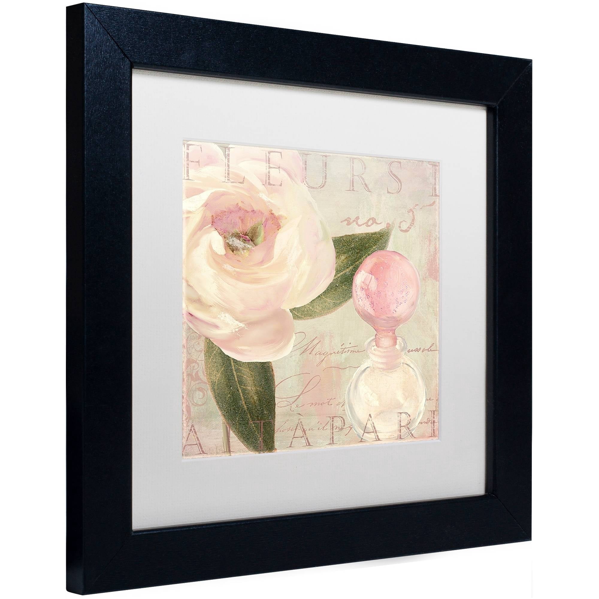 Trademark Fine Art "Parfum de Roses II" Canvas Art by Color Bakery White Matte, Black Frame