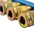 thumbnail image 5 of Interstate Pneumatics FPM44S-KH4 Aluminum Rectangular Manifold with Four 1/4 Inch Steel Industrial Couplers & One 1/4 Inch Steel Plug Kit, 5 of 5