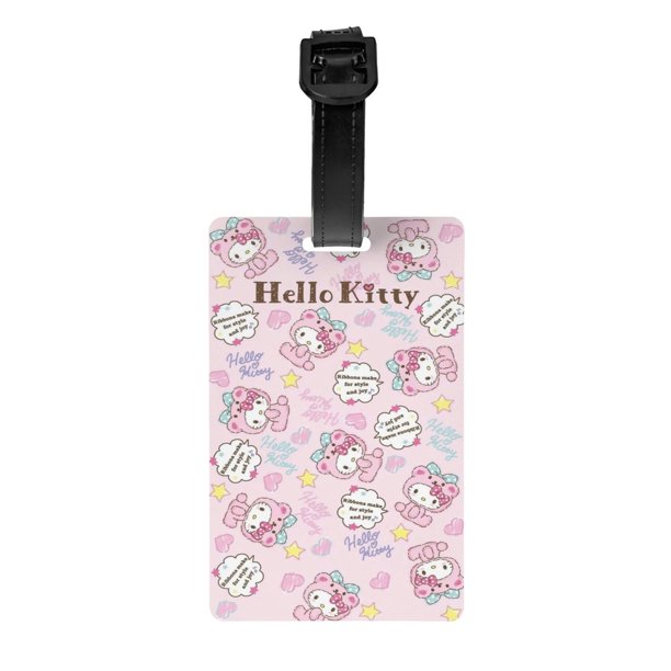 Sanrio Hello Kitty PVC Equipaje Maleta Etiquetas 5.4 * 8.5cm Personalización Creativa Soporte De Dirección Accesorios De Viaje Etiqueta De huangjie unisex
