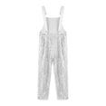 thumbnail image 6 of iEFiEL Kids Girls Sequins Sleeveless Jumpsuit Romper Outfit Casual Glittery Metallic Overalls Silver 14, 6 of 7